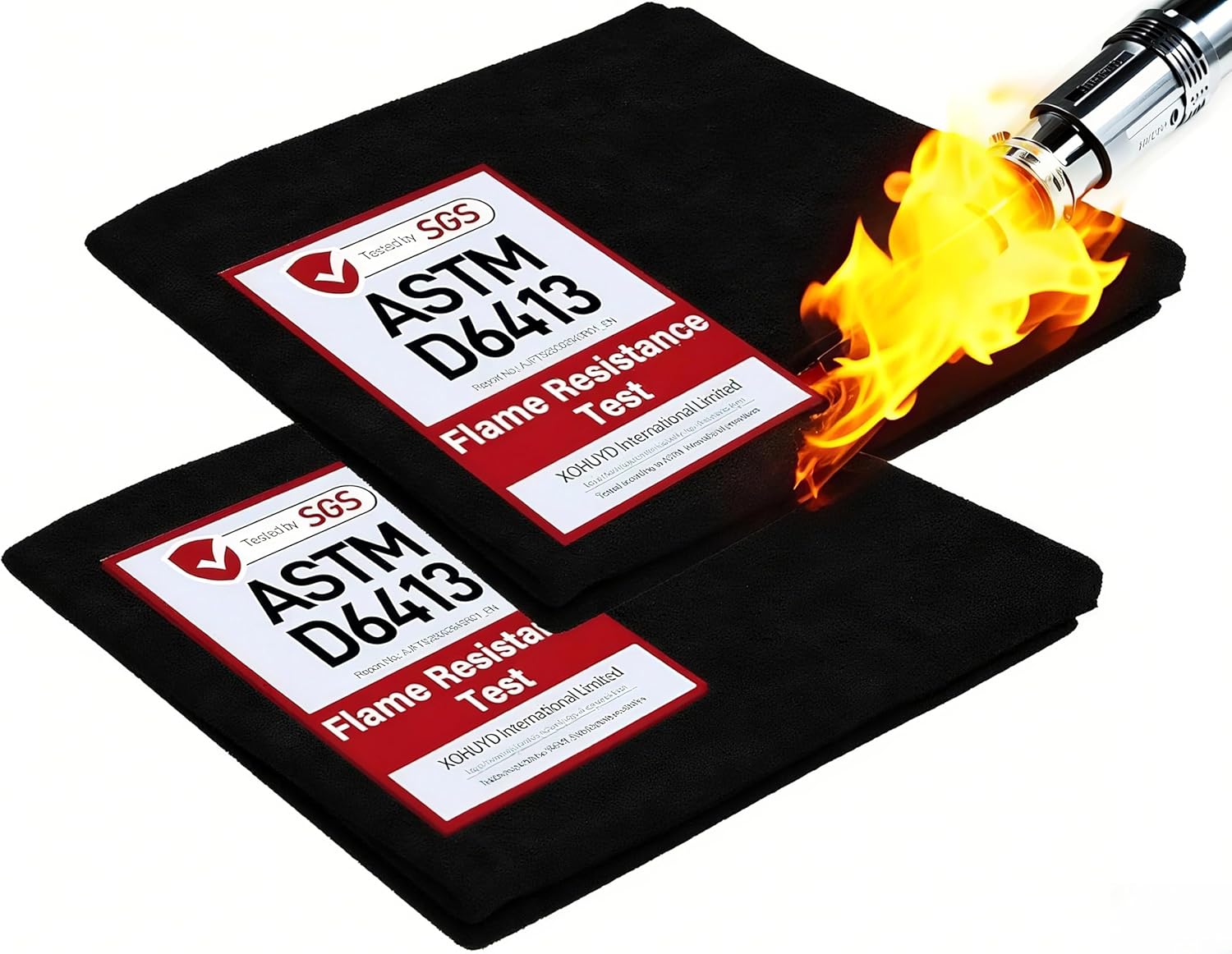 2 Pack 20" X 20" Fireproof Welding Blanket & Pad, 5mm Thickened Heat Resistant Carbon Felt Cloth, Flame Retardant Fabric for Stove Wick, Heat Shield Mat for Soldering, Firepit
