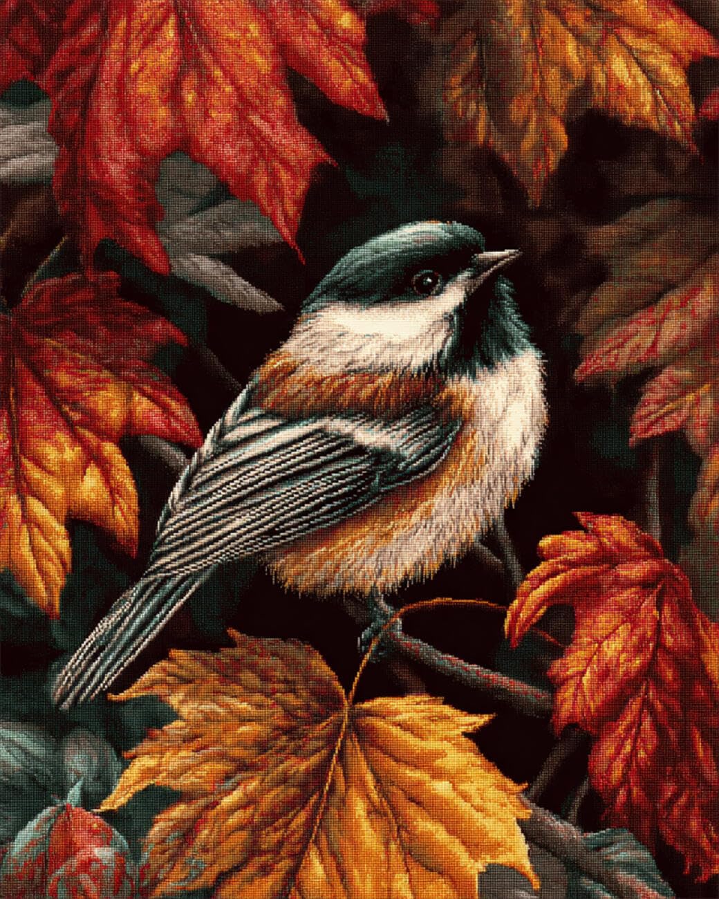 AxiangziK DIY Printed Cross Stitch Kit Birds in the Tree 11CT 30x40cm