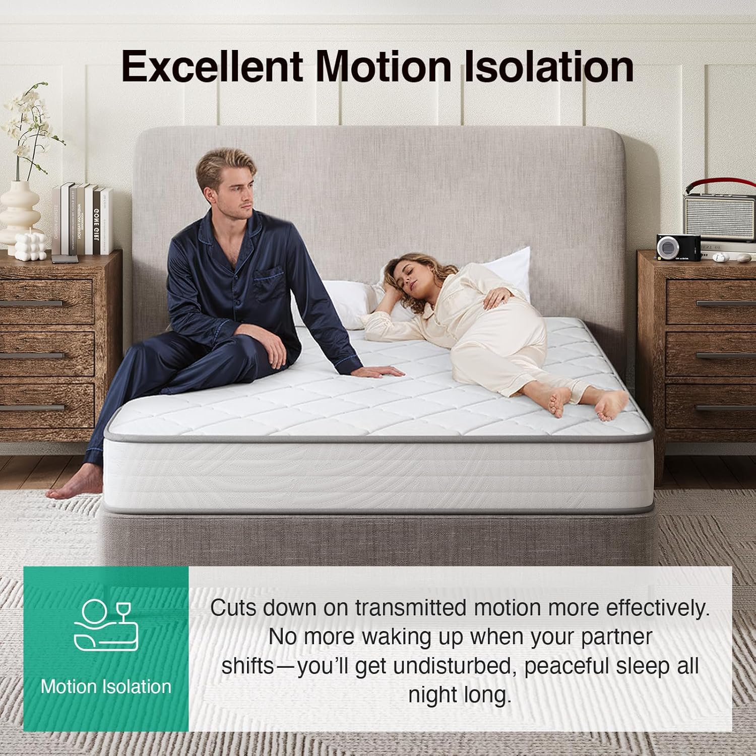 Novilla Twin XL Mattress 8 Inch, Twin XL Hybrid Mattress - Medium Firm with Pocket Springs & Comfort Foam, Cooling Pressure Relief, CertiPUR-US Certified Mattress in a Box - Image 4