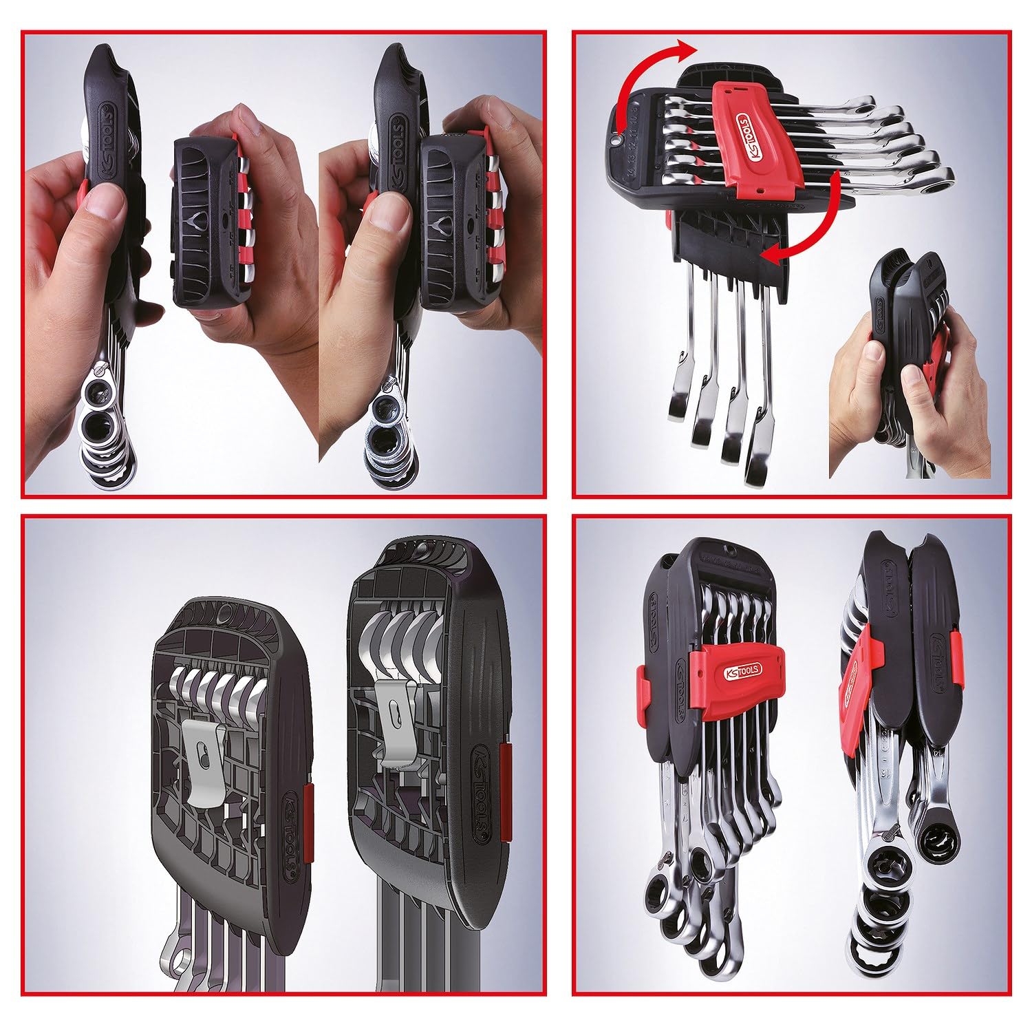 KS Tools Clés mixtes à cliquet GEARPLUS 10 pièces 72 dents 8-19 mm