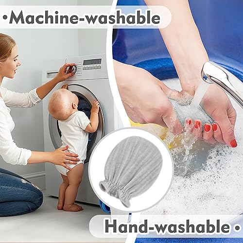 Miniatura 7 de Pro Goleem Manoplas de muselina para recién nacido, 100% algodón, guantes suaves y transpirables para niños y niñas de 0 a 6 meses