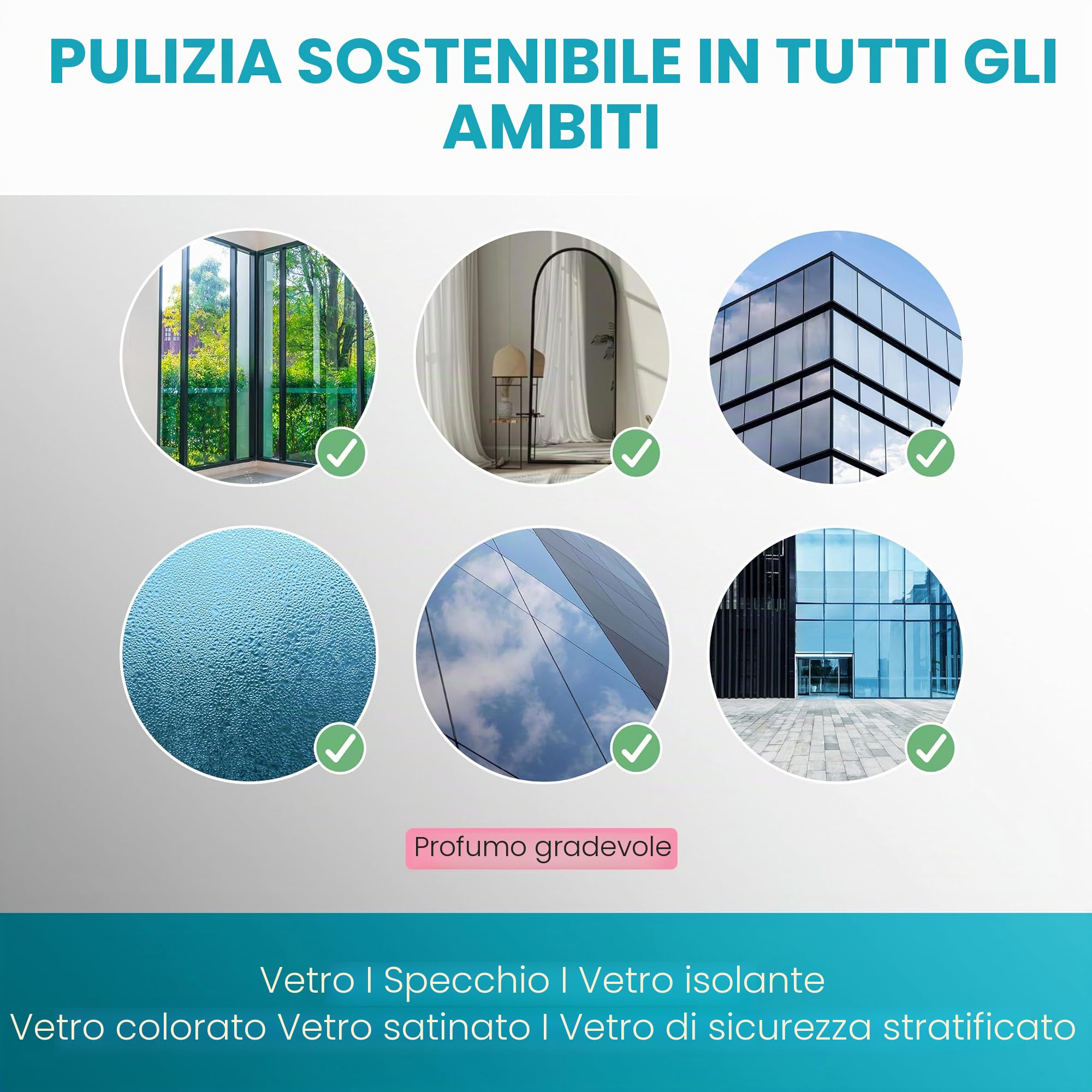 BiOHY Detergente per finestre professionale (6 bottiglie da 1l) + Distributore | Detergente concentrato per vetri | adatto ai PULITORI A VUOTO PER VETRI | pulizia senza striature (Fensterreiniger)