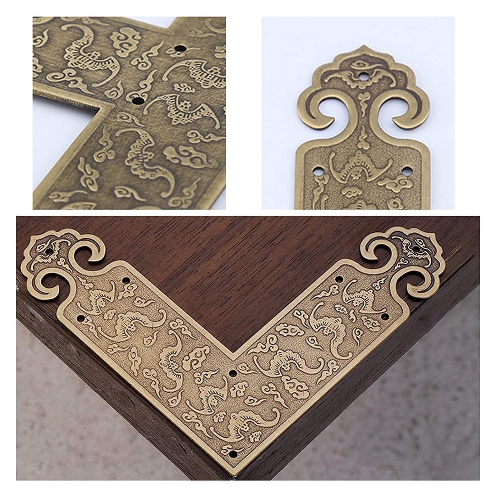 Lote 4 Protectores Esquina Decorativos, para Metal(Bronze)