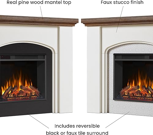 Miniatura 6 de Chimenea eléctrica Anika de 49" en estuco blanco por Real Flame