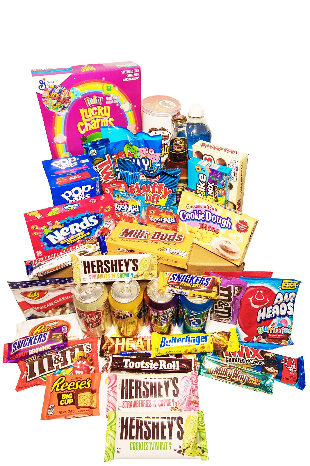 Confezione Grande di Snack Americani | Caramelle e Cioccolato per Idea Regalo di Natale e Compleanno | Vasta Gamma tra cui Jolly Rancher Hershey Jelly Belly | 27 Pezzi in Confezione Vintage di Cartone