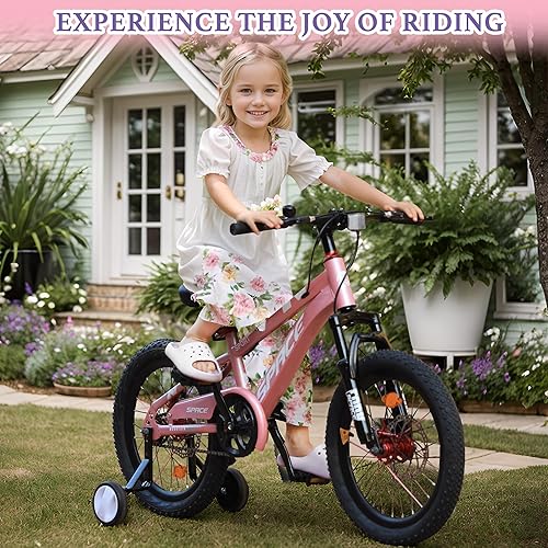 Miniatura 5 de Bicicleta para niños ONLYGU - Bicicleta de 18 20 pulgadas para niños y niñas con asiento ajustable y freno de mano, bicicletas para niños de 7 a 13