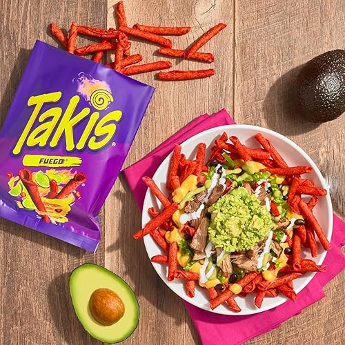 Miniatura 3 de Takis Fuego  10 paquetes individuales, bolsas de 1 onza tamaño aperitivo, chile picante picante y sabor a lima, chips de tortilla laminados