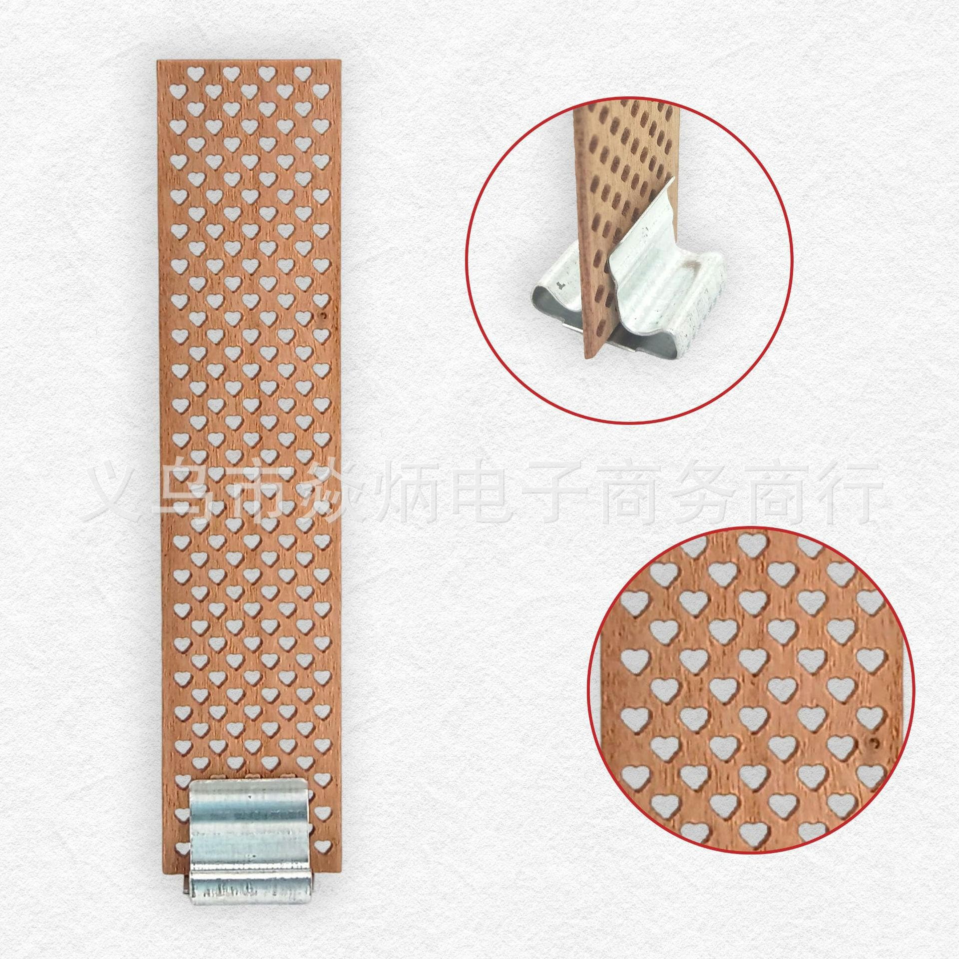 4 zestawy 60/100 * 76 mm Heart Grid Duże knoty drewniane do wyrobu świec z knotami metalowymi Uchwyt na bezdymne świece sojowe Knoty trzaskające(70 * 60mm)