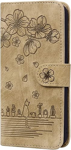 Miniatura 8 de EAXER Funda compatible con Samsung Galaxy S22 Ultra funda de cuero en relieve a prueba de golpes con ranura para tarjetas marrón