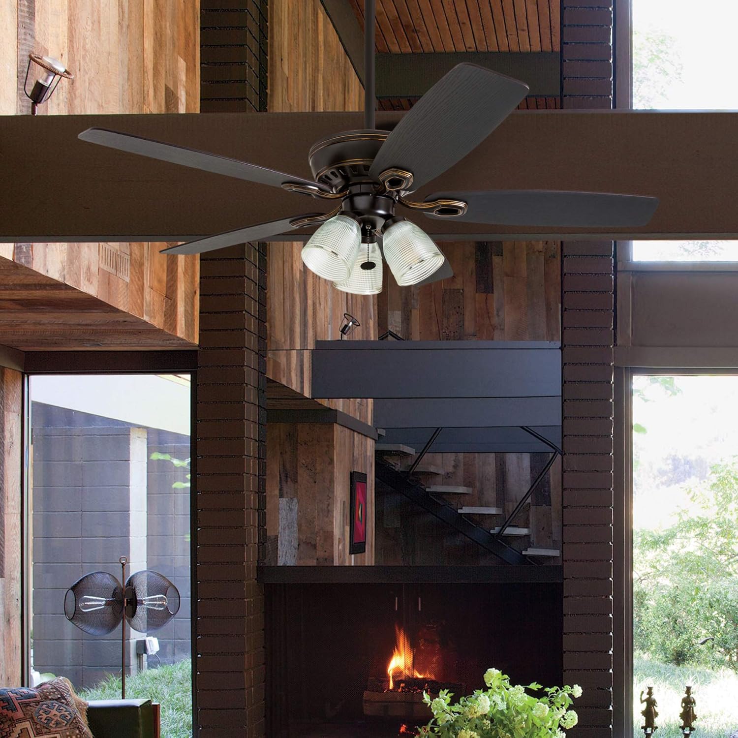 Onе-Dау Sаlе: Uр tо 80% оƒƒ Prominence Home 51017 Marston Rustic Farmhouse Ceiling Fan, 52, Oil Rubbed Bronze