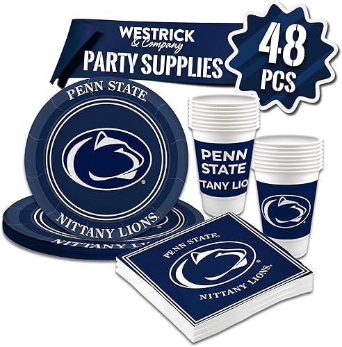 Miniatura 61 de Westrick Clemson Tigers Party Supplies - Juego de 48 piezas con licencia oficial: vasos de plástico para bebidas de 16 onzas, platos de papel de 9