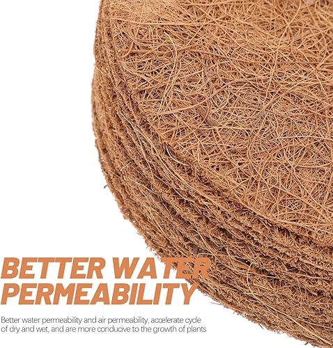 Vista 2 de 12 revestimientos de coco para cestas colgantes, revestimientos de fibra de coco natural, forro de fibra de coco natural para macetas