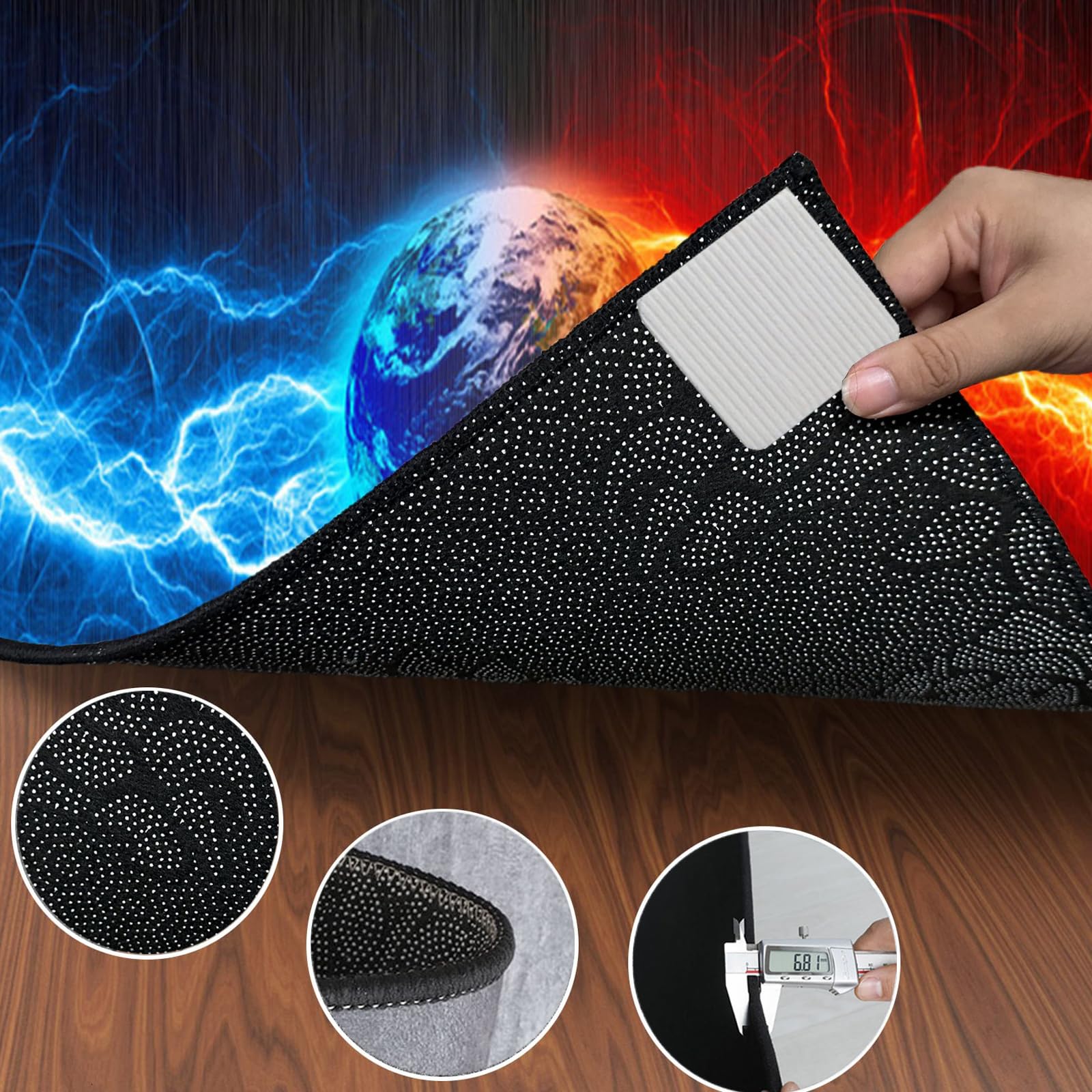 Tappetino Insonorizzato, Tappeto per Batteria 120 x 80 cm, Drum Carpet per Batteria Elettronica, Assorbimento degli Urti Antiscivolo Pad, Drum Tappeto, Insonorizzato Tappeto Batteria, Tappeto Drum