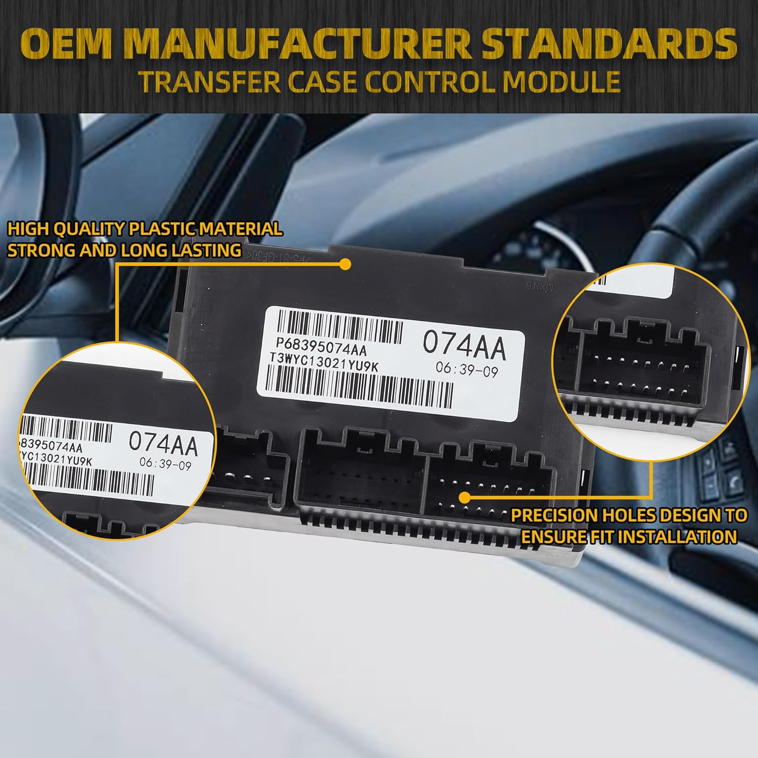 Dasbecan Transfer Case Control Module Compatible with 2014 2015 Dodge Durango Jeep Grand Cherokee 2-Speed Replaces 05150732AE 68395074AA