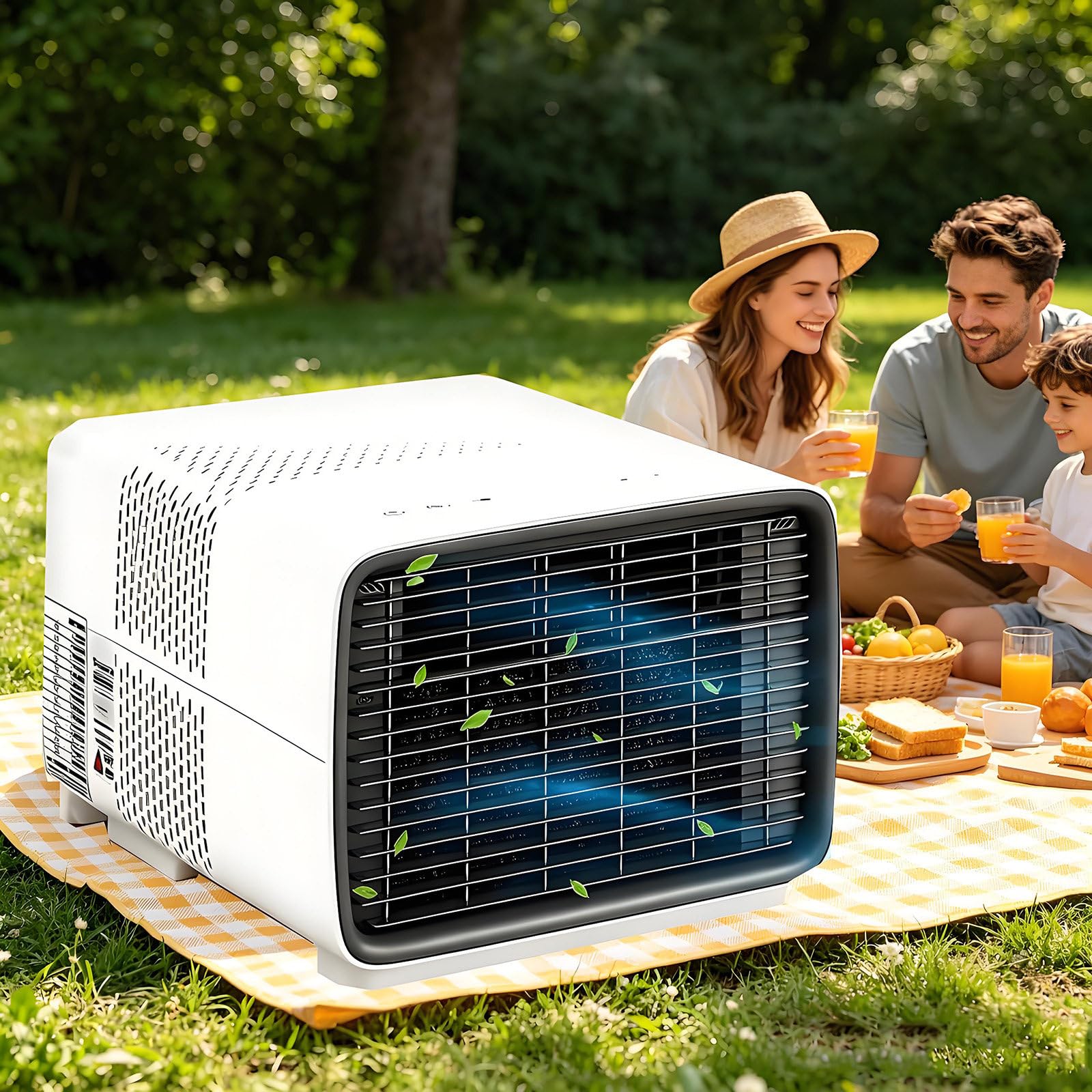 GUTYGIO Portable AC for Camping,Tent Air Conditioner, 3-in-1 Mini Cooler, with 2700 BTU Real Compressor, 280W Low Wattage & Quiet 45db Night Mode, for RV, Tents, Dorms & Outdoor Travel