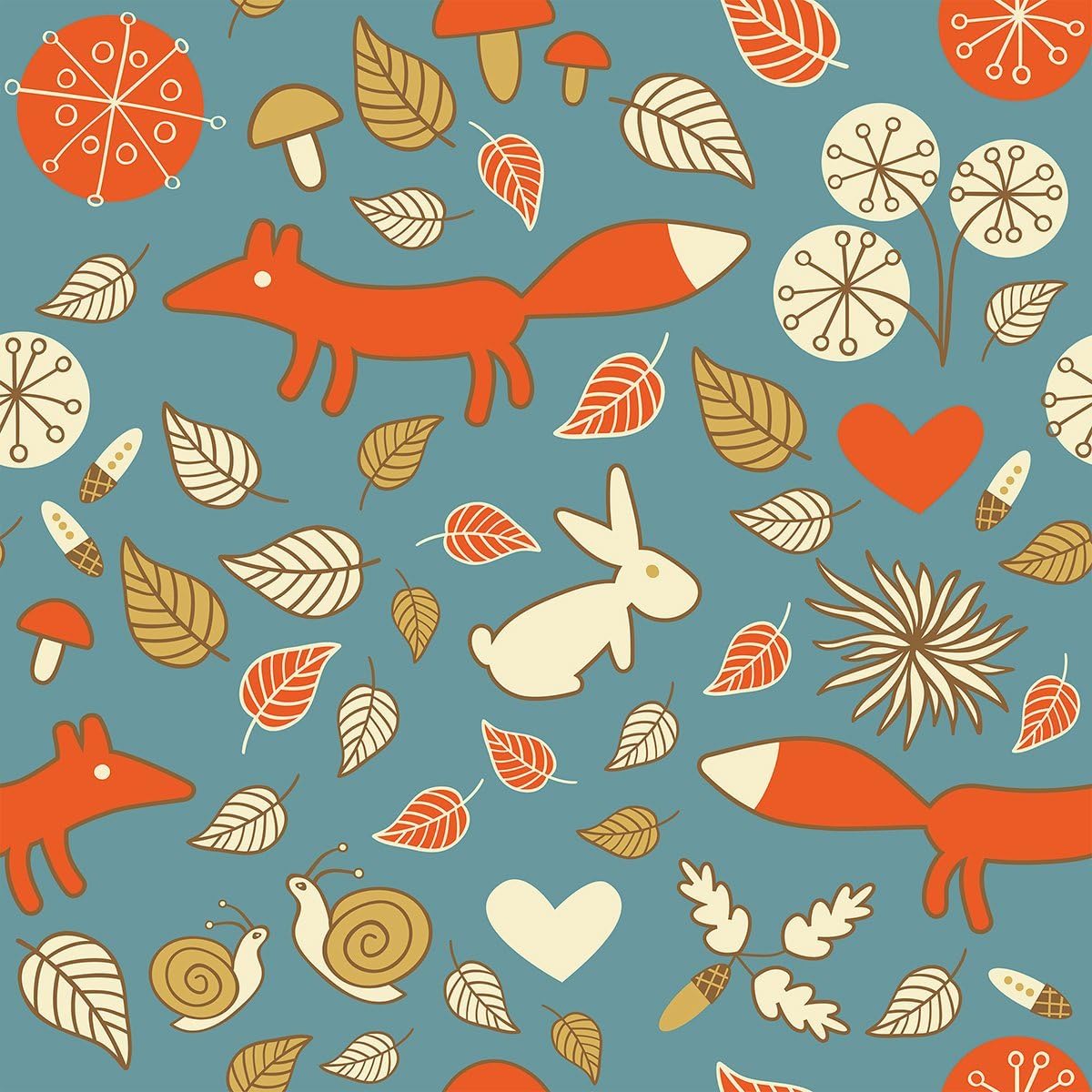 Walls By Me Peel and Stick Blue and Tan Animals Baby Removable Wallpaper 2415-2ft x 4ft (61x122cm)