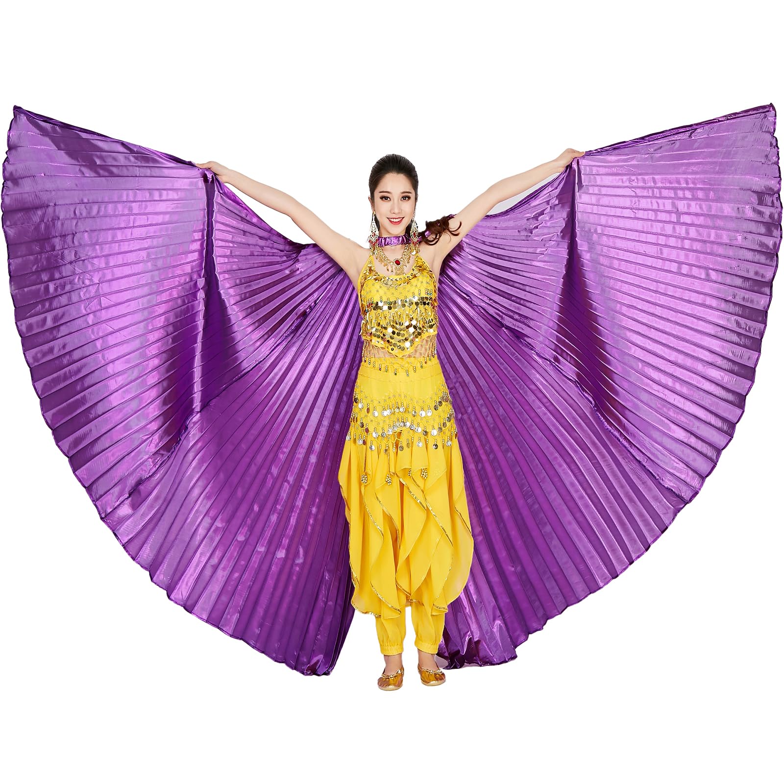 Baisdan Opening Isis Wings with Sticks, Belly Dance Butterfly Wings for Women Halloween & Carnival Performance Costume - Image 2