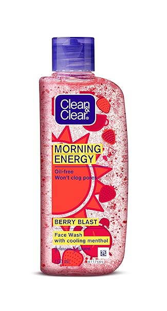 Clean & Clear Morning Energy Berry Blast Face Wash, Red, 150 ml