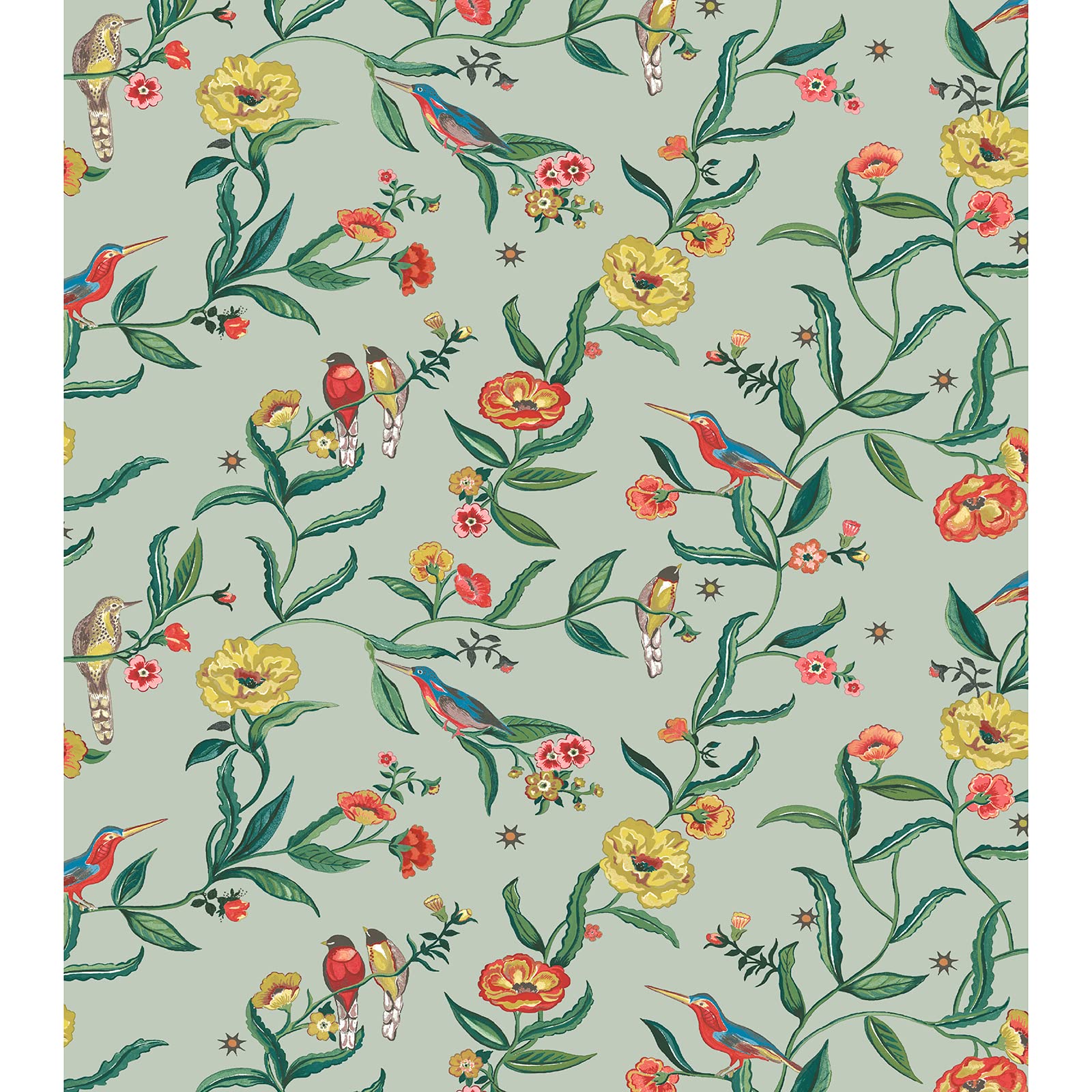 Cath Kidston Summer Birds Sage Wallpaper