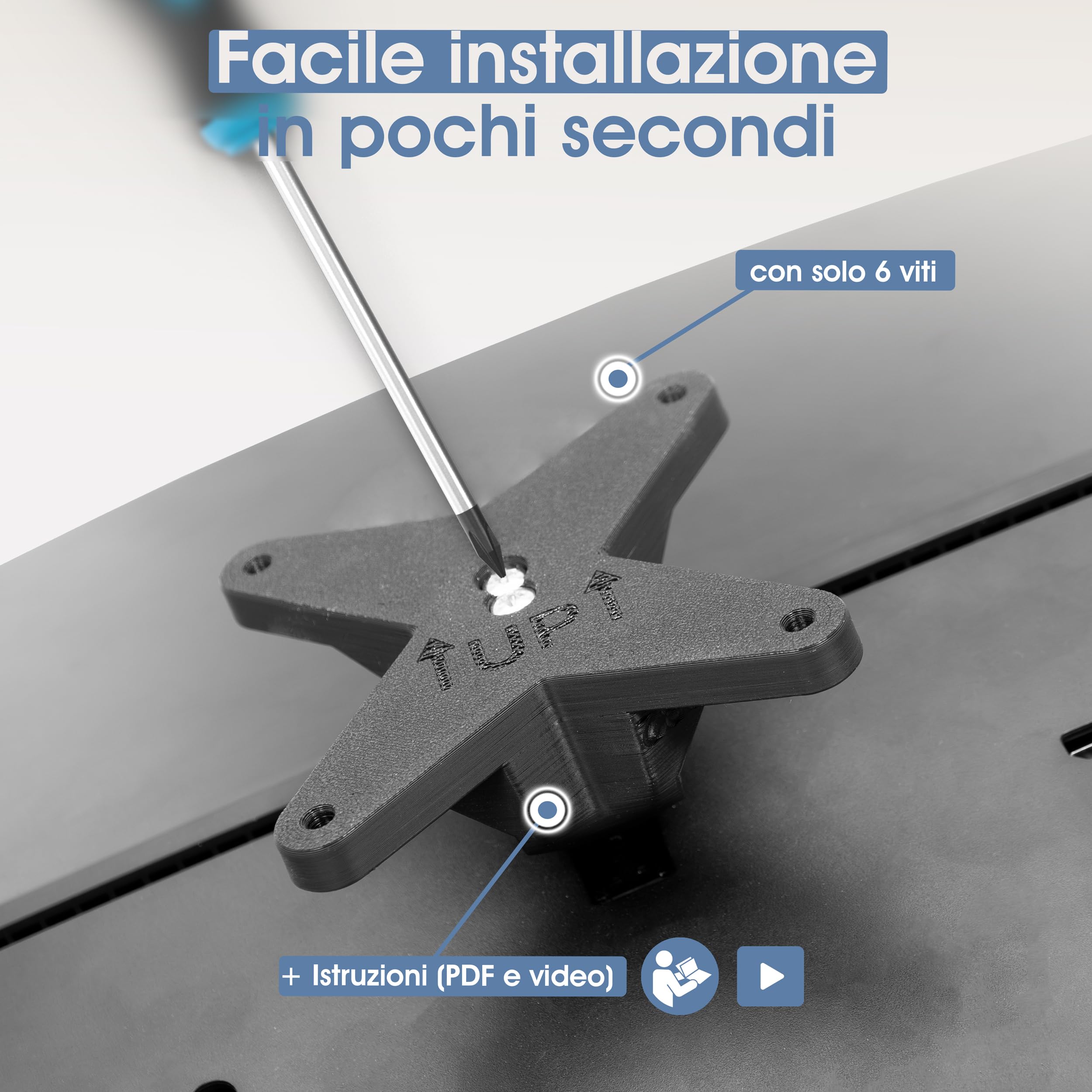 Adaptador VESA 3IDEE compatible con el ordenador todo en uno de HP (ProOne 440 G9, 24-f0006ng) – 75 x 75 mm, para monitores sin conexión VESA