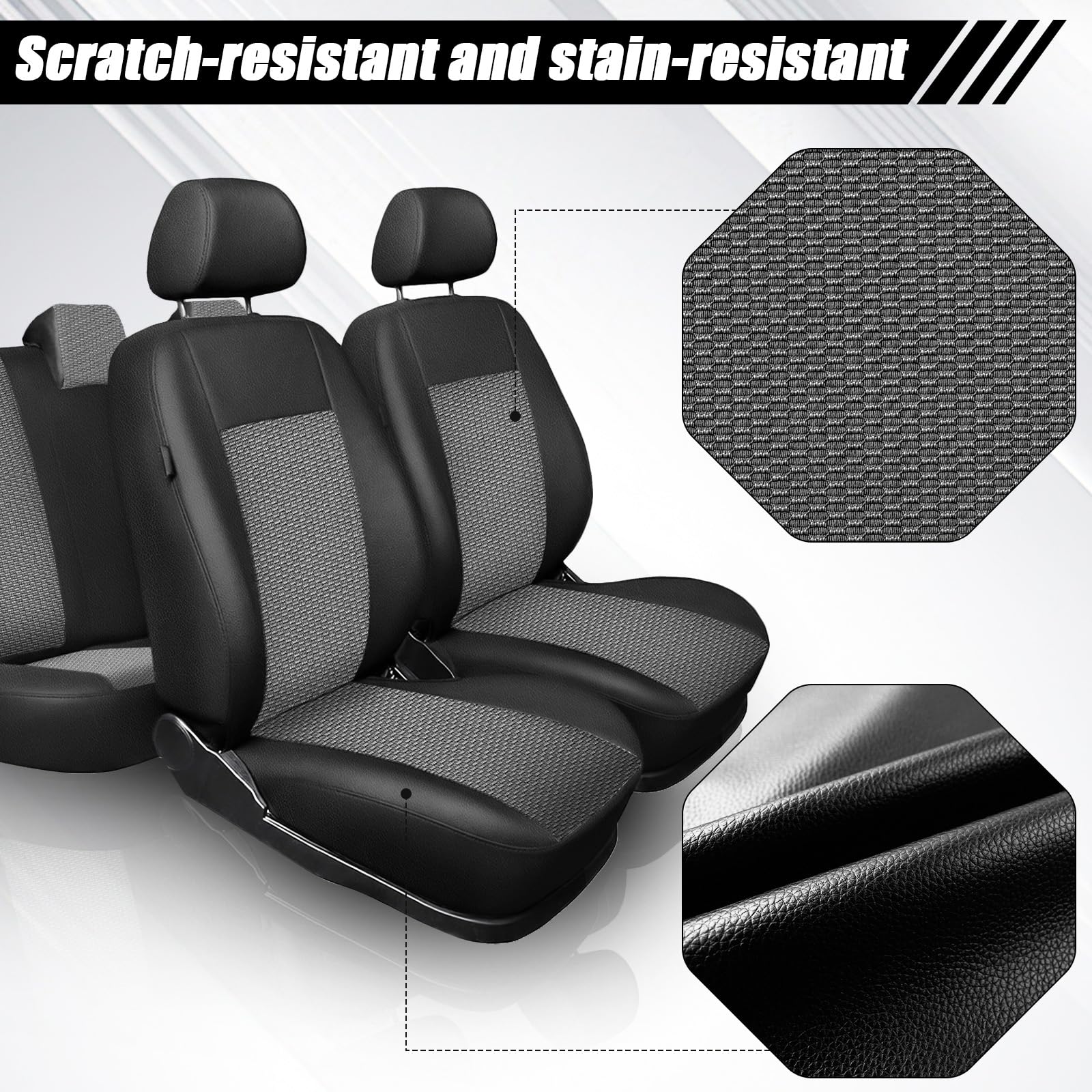 ZWPARTS Housse de Siège Personnalisé pour Citroën Berlingo 2019-2026 (5 Places), Housse de Siège Auto Imperméable, Protecteur de Siège Noir, Set Complet