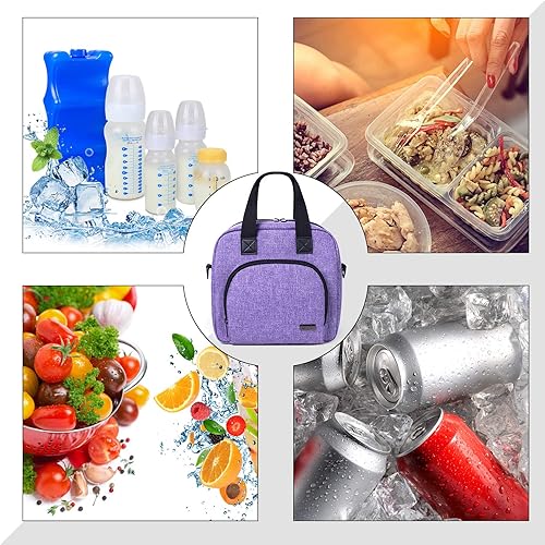 Miniatura 7 de Luxja Bolsa enfriadora de leche materna con una bolsa de hielo (se adapta a 6 botellas, hasta 9 onzas), enfriador de leche materna para biberones