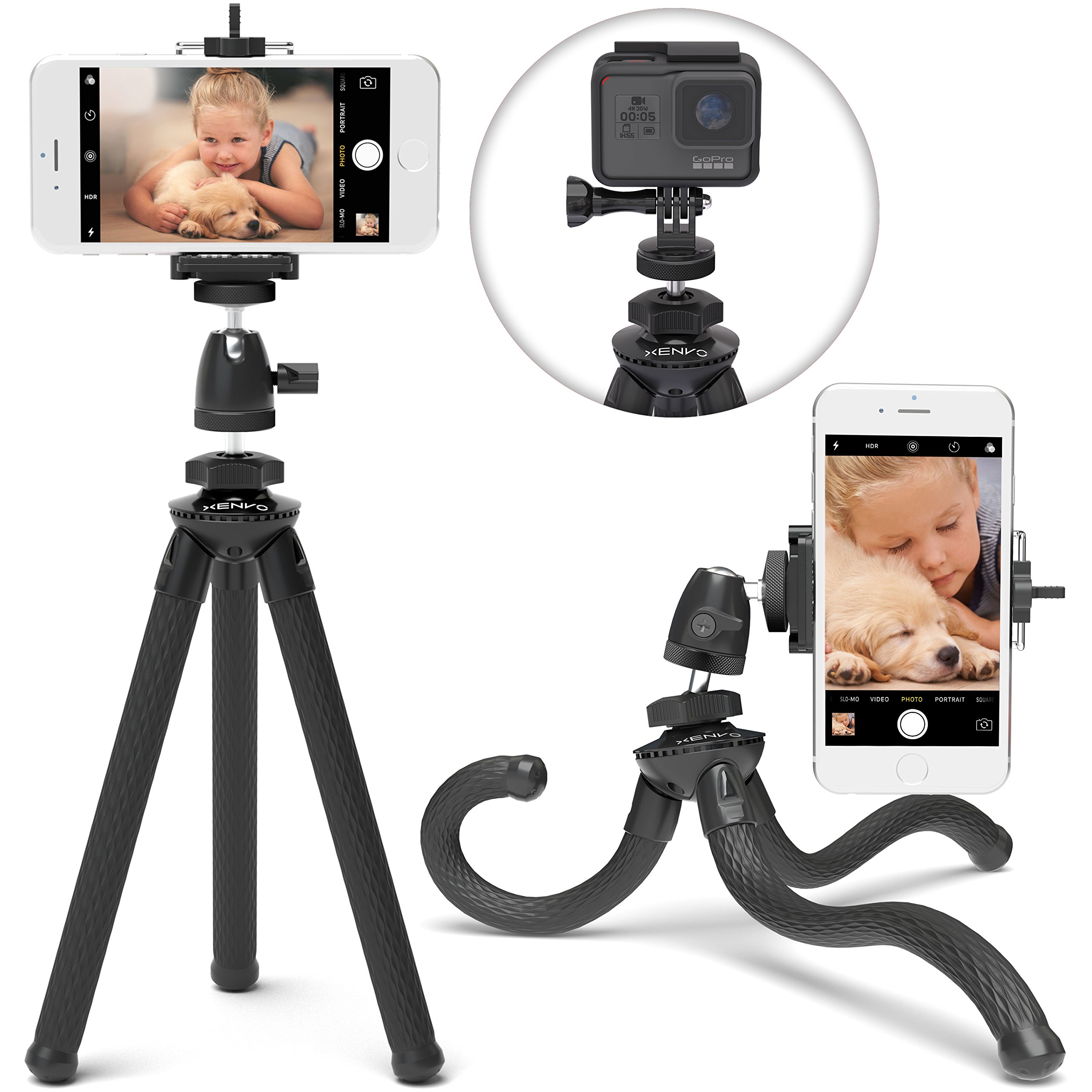 Xenvosquidgrip Flexible Cell Phone Tripod And Portable Action