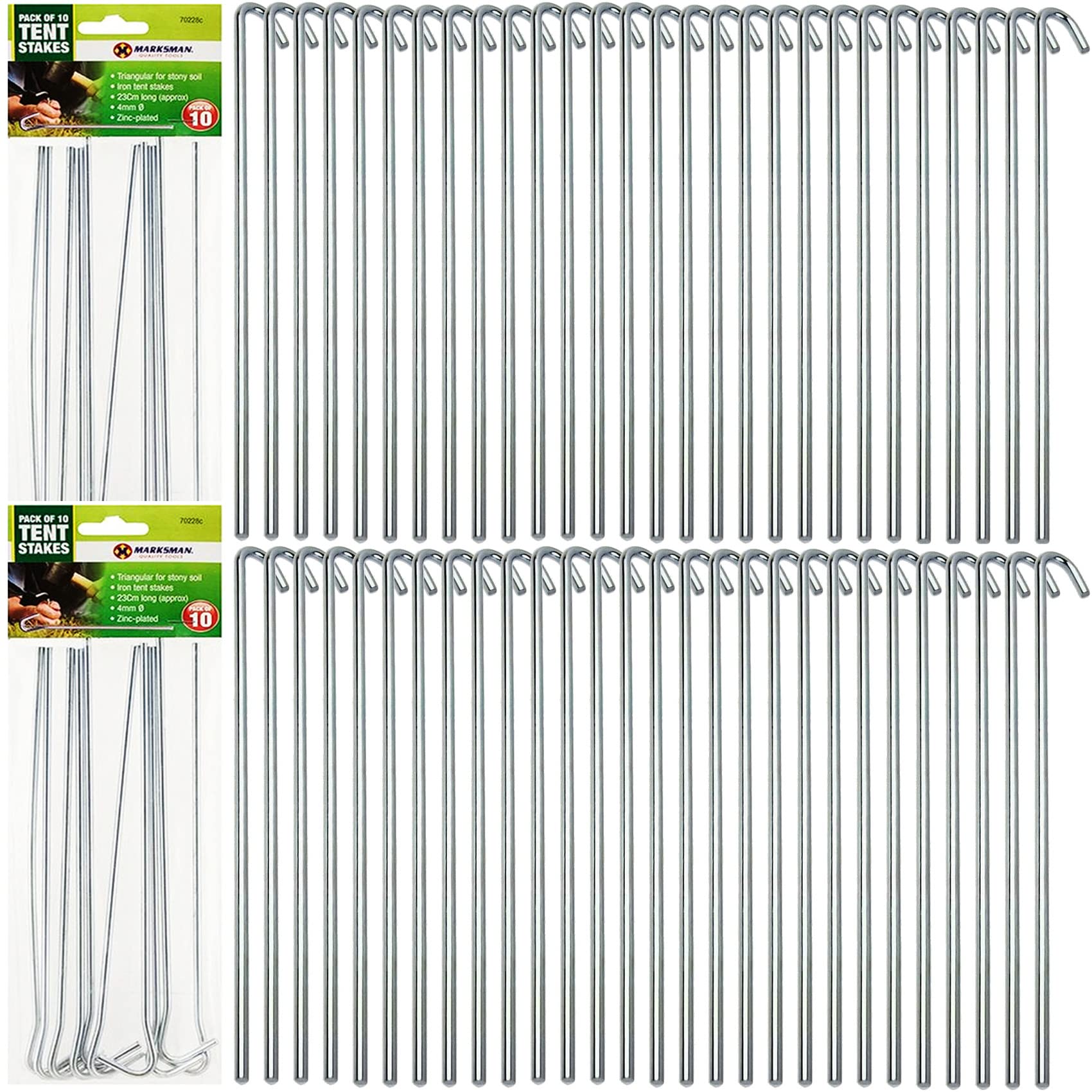 1-100 x Metal Pegs | Ground Tent | Camping | Hiking | Tarpaulin | Galvanised | Gazebo | Reusable | Steel | Hooks | Stakes (100 x METAL GROUND PEGS)