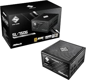ASRock Fonte De Alimentação Steel Legend Sl-750G 750W Atx3.1 Icool Full Modular 135 Mm Fdb Fan 80 Plus Gold Cybenetics Platinum Pcie5.1 12V-2X6 Cabo Capacitor Japonês 5V Boost