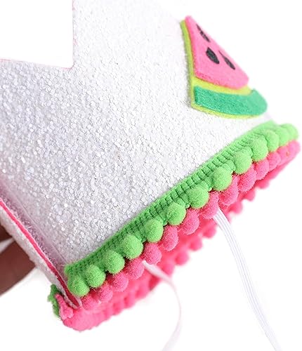 Miniatura 6 de Decoraciones de fiesta de sandía para primer cumpleaños, corona de cumpleaños de sandía para accesorios de cabina de fotos y telón de fondo, los