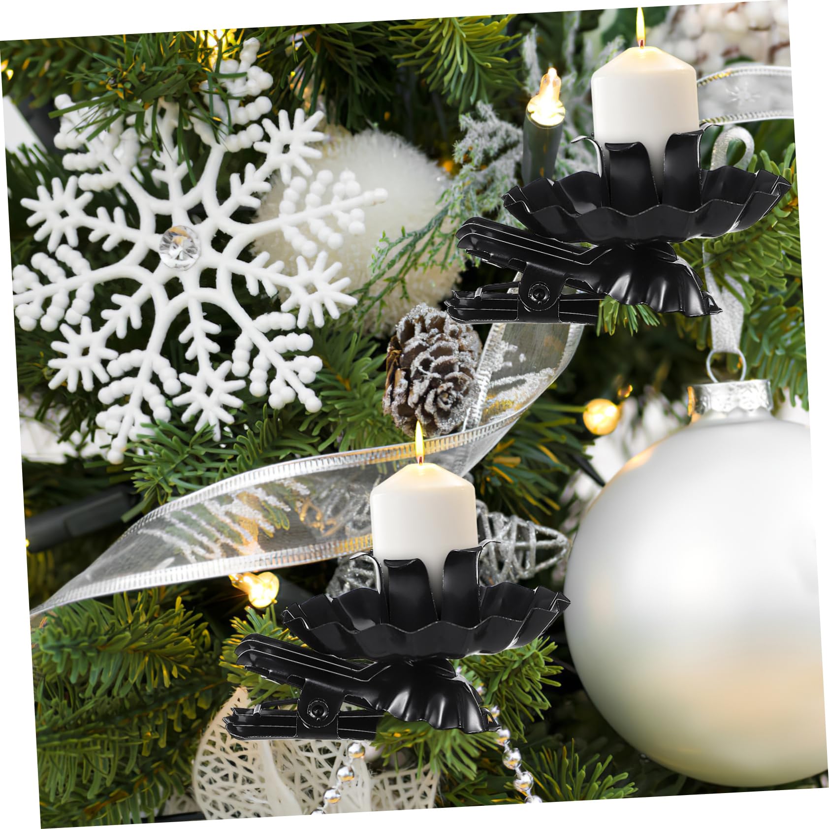MAGICLULU Juego De 3 Portavelas con Clip para Árbol De Navidad Resistentes A La Rotura 20 Unidades X 3