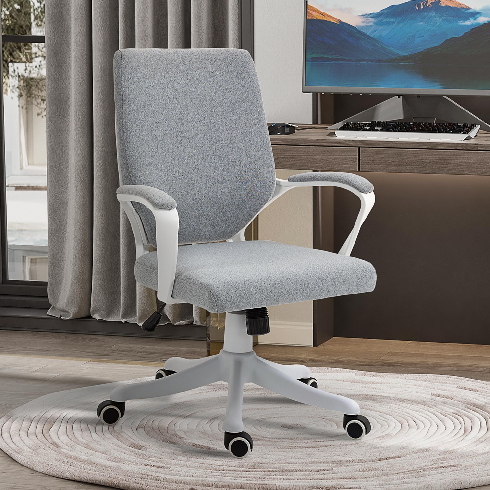 Vinsetto Silla de Oficina Giratoria Basculante 62x69x92-100 cm Verde Gris