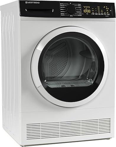 Vista 12 de Lavadora compacta West Bend de carga frontal con 15 ciclos de lavado, pantalla LED, puerta transparente, diseño apilable y que ahorra espacio