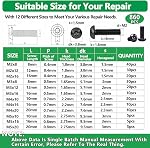 860Pcs M2 M3 M4 M5 Screw Assortment Kit, Bolts Screws Nuts Kit, Metric Hex Socket Button Head Cap Bolts, 10.9 Grade Alloy Steel Black Screws with Wrench for 3D Printer, Black Oxide