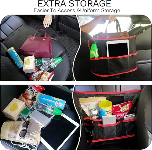 Miniatura 2 de Damocles Bolsillo de red para coche correa ajustable con hebilla grande soporte para bolsa de asiento de coche soporte de malla entre asientos