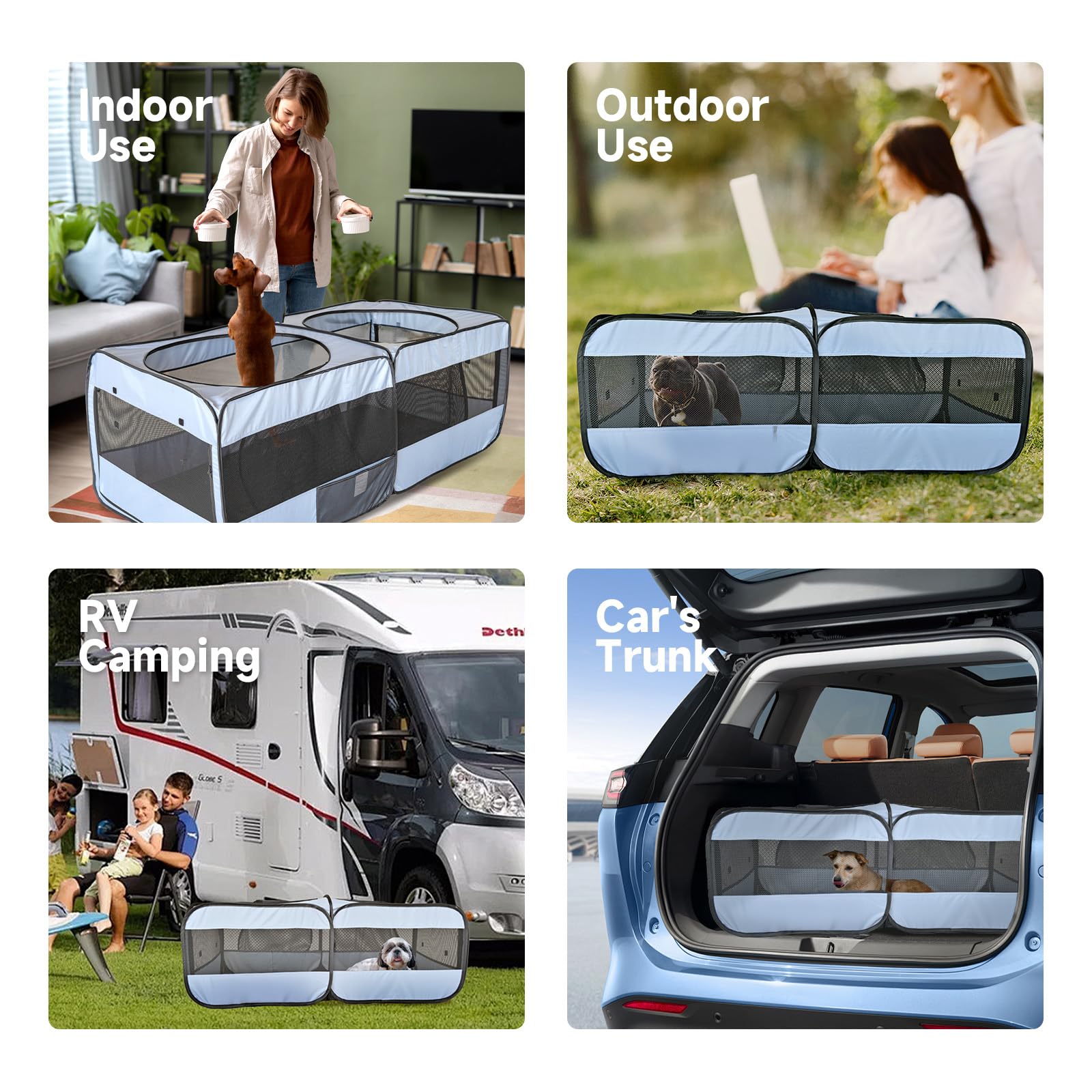 2WAYドッグプレイペン 58インチ ポップアップ猫・小型ペット用プレイペン 組 Amazon.co.jp: 2-in-1 犬用ベビーサークル、58インチ ポップアップ猫