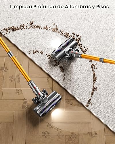 Miniatura 4 de Aspiradora inalámbrica, 600 W, 50 KPA, 65 minutos, aspiradora de pie para el hogar, aspiradora inalámbrica con carga de montaje en pared, pantalla