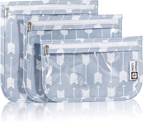 Bolsa de aseo aprobada por la TSA, juego de 3 bolsas de aseo transparentes de viaje con cremallera, bolsa de viaje con cremallera, bolsa de