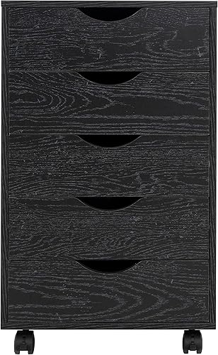 Miniatura 60 de Naomi Home Cómoda de 5 cajones para dormitorio, alta y elegante, con ruedas y estantes de almacenamiento, pequeña para guardarropa, para maquillaje,