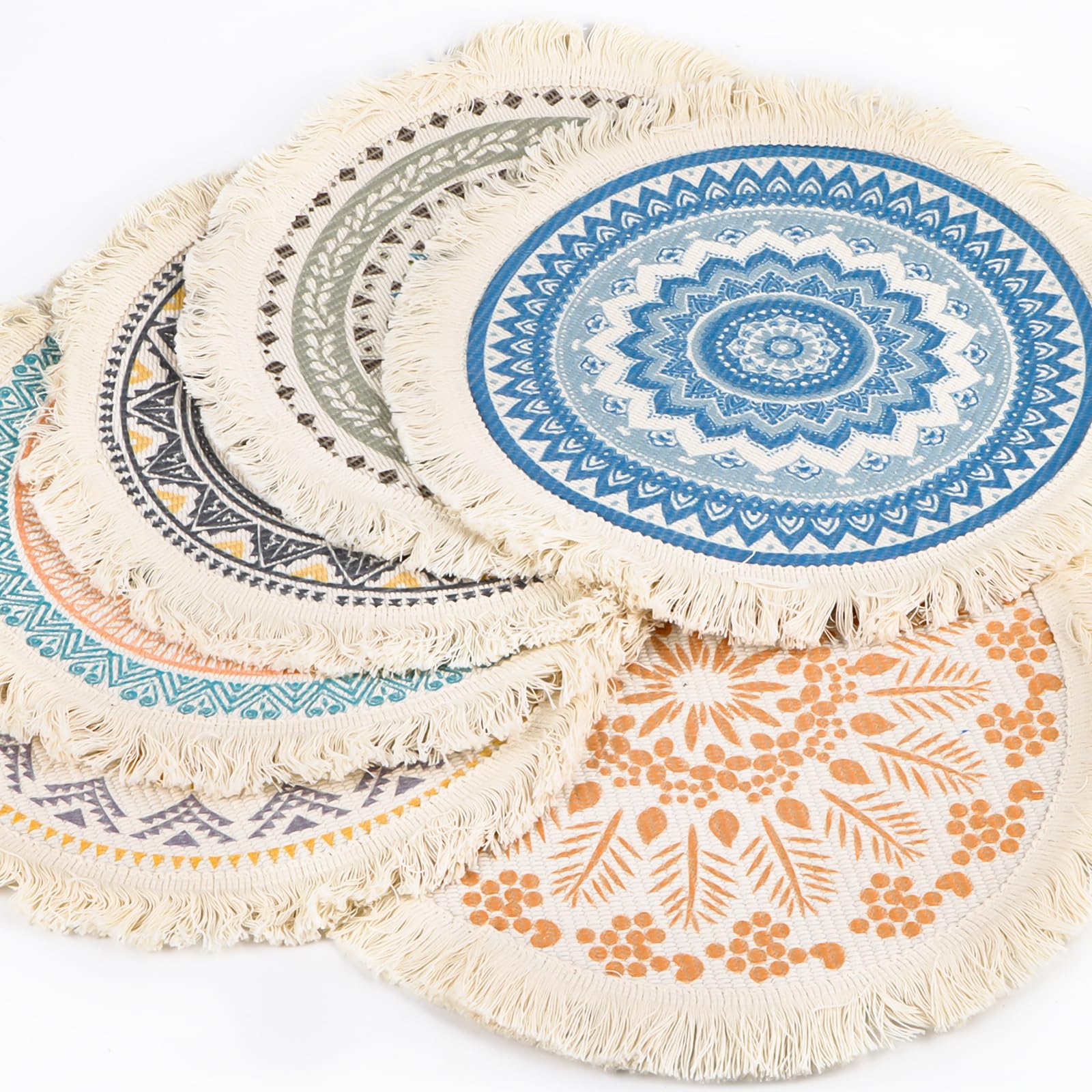 Set Di 6 Tovagliette Rotonde In Corda Di Cotone Intrecciata - 33 Cm - Antiscivolo E Resistenti Al Calore Per Cucina E Fattoria