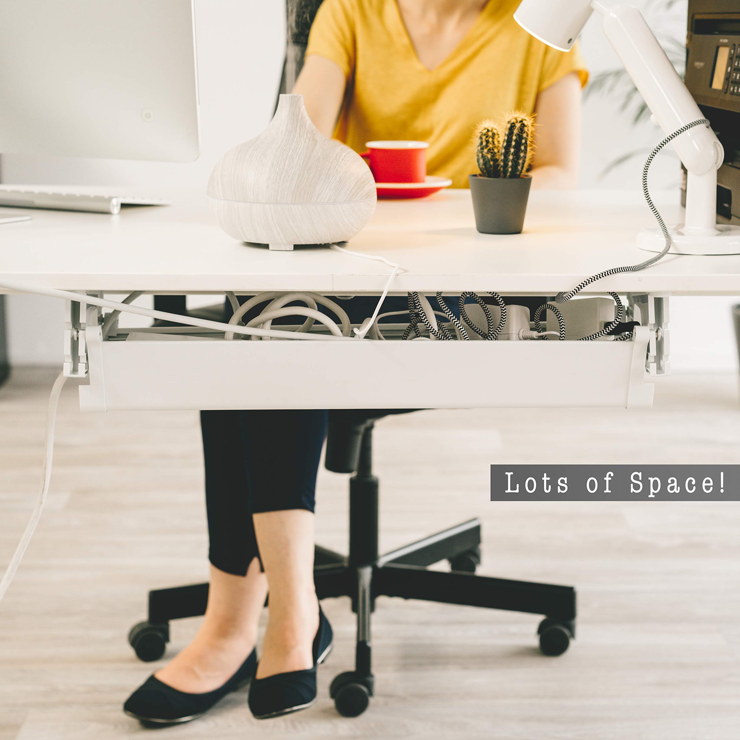 WyreWagon Cable Management Tray Under Desk Cable Tray Organizer