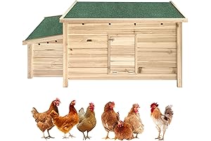 57.6'' Spacious Wooden Poultry Hutch with Nesting Boxes