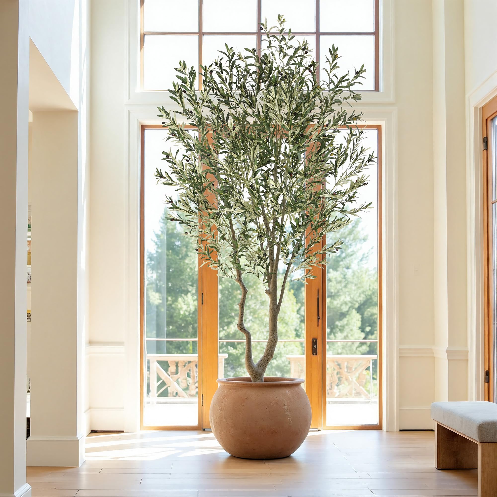 Amazon.com: Nafresh Tall Faux Olive Tree10ft120in Realistic Potted Silk  Artificial Olive Tree Fake Olive Trees Indoor with Green Leaves and Big  Fruits for Home Office Living Room Stairs Patio Decor. : Home
