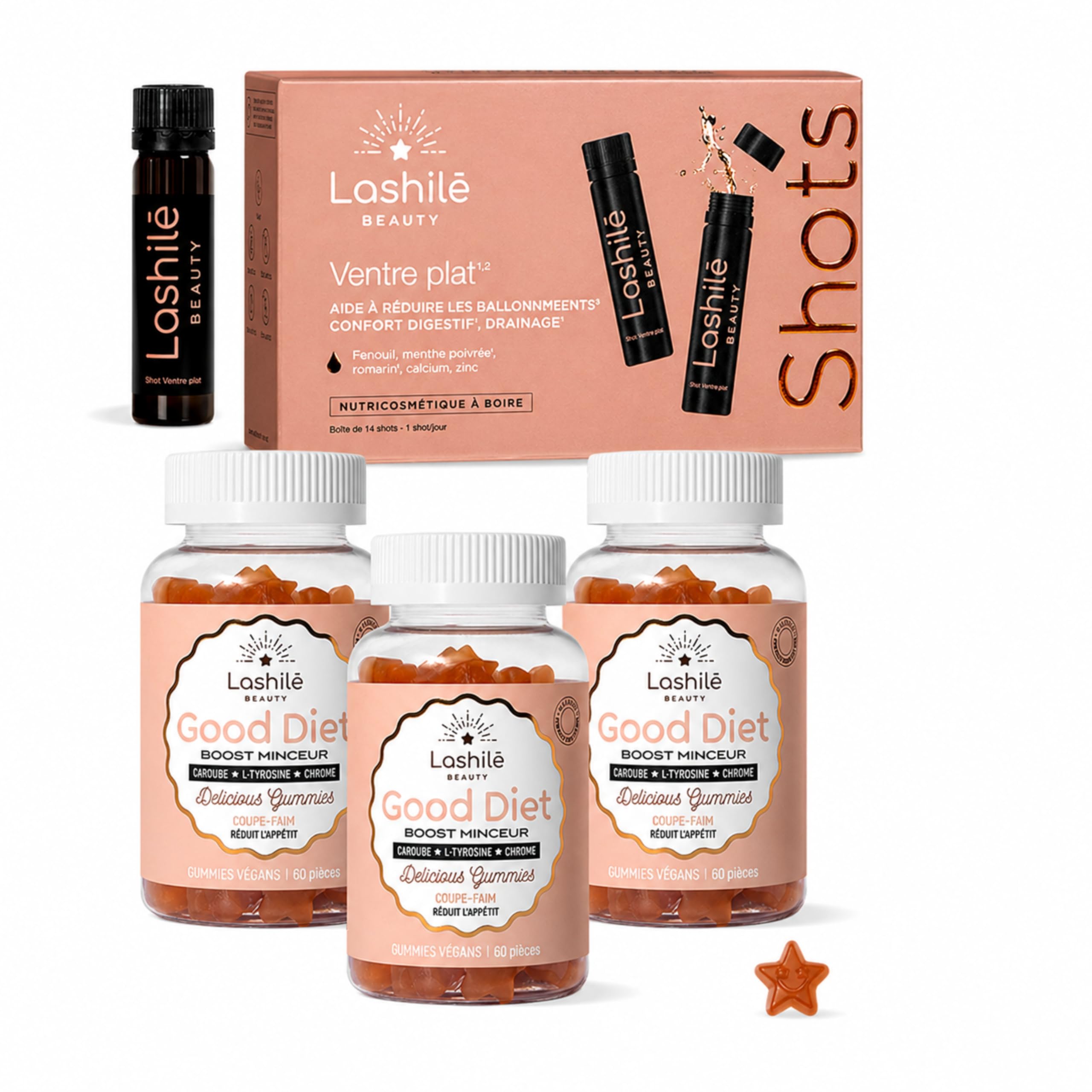 Lashilé Beauty Pack Shots Ventre Plat & Good Diet Minceur Digestion
