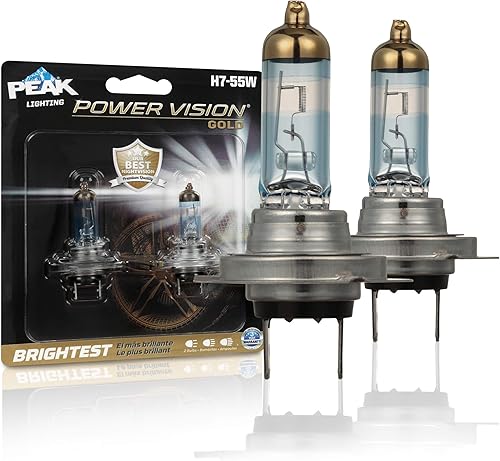 Miniatura 1 de PEAK Power Vision Gold - Faros delanteros automotrices H7 de alto rendimiento de 55 W (paquete de 2)