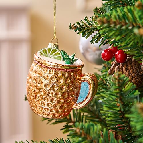 Miniatura 8 de Joiedomi Adorno de cristal para cóctel de Moscú, pequeño, divertido mini adornos de Navidad, bebida para decoración de árbol de Navidad, adorno de