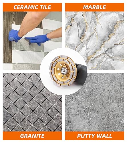 Miniatura 5 de Muela abrasiva de diamante para molienda de hormigón, piedra, cemento, mármol, roca, superficie de granito, limpieza agresiva de pulido angular