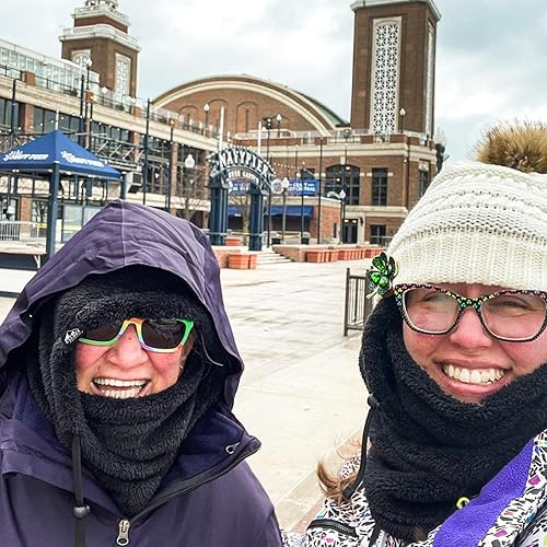 Miniatura 5 de EXLBES Pasamontañas de forro polar, máscara de esquí de invierno para hombres y mujeres, resistente al viento, cubierta facial cálida para clima frío