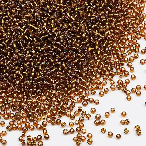 Vista 39 de Rojo transparente con cuentas forradas plateadas, tamaño 6/0, cuentas de semillas de vidrio para manualidades, 0.157 in para fabricación de joyas