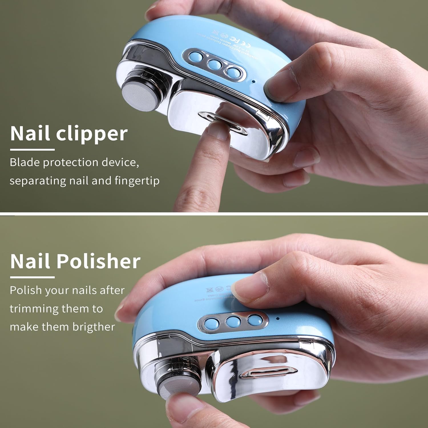 4-in-1 Automatic Electric Nail Clipper with UV Lamp & Polisher, 3-Speed USB Rechargeable Trimmer for Seniors – Safe Nail Filer Gift for Parents Red